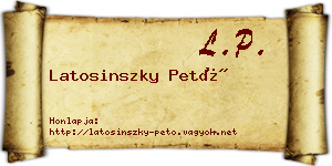 Latosinszky Pető névjegykártya